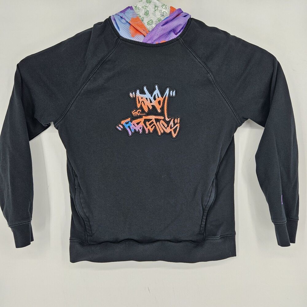 Fabletics Hoodie Mens Small Lightweight To‎ Go Gym Performance Black S Graffiti